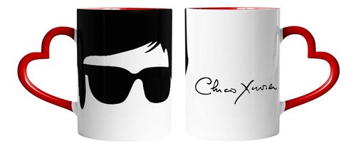 Caneca Coração Espirita Desenho E Escrita Chico Xavier