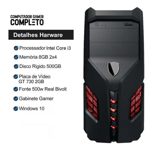 Imagem 2 de 5 de Pc Gamer Completo I3 Hd500 Placa De Video Monitor Hdmi