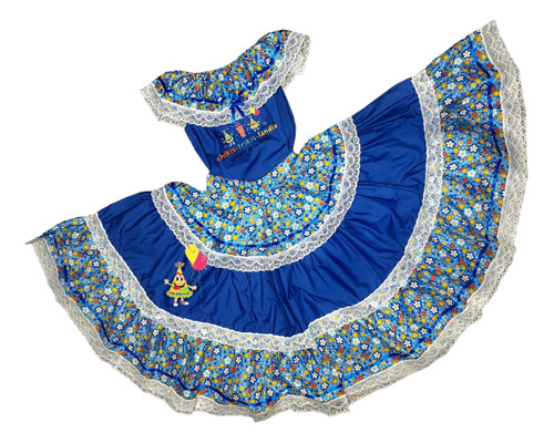 Vestido Regional Típico Sinaloa Disfraz Vestuario Festival Escuela  Niñas 