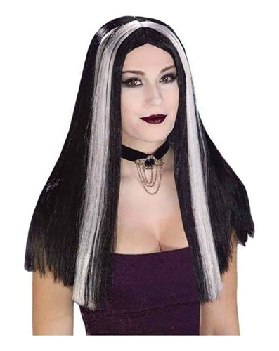 Peluca Morticia Para Disfraz De Halloween