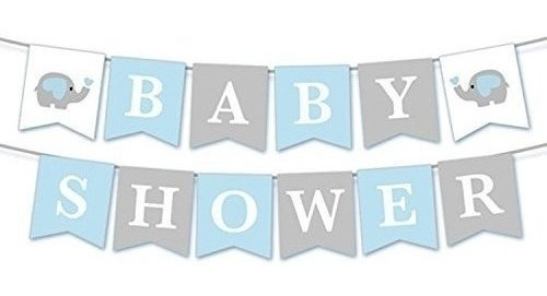 Pancarta De Ducha Para Bebe, Diseño De Elefante, Color Azul