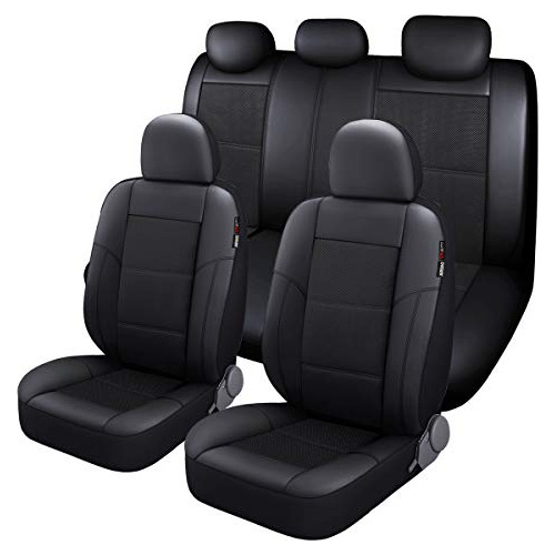 Funda De Asiento De Coche De Cuero Y Malla Juego Comple...