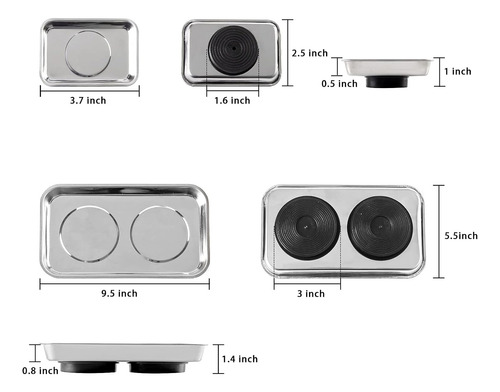Conjunto De 5 Bandejas Magnéticas De Acero Inoxidable ...