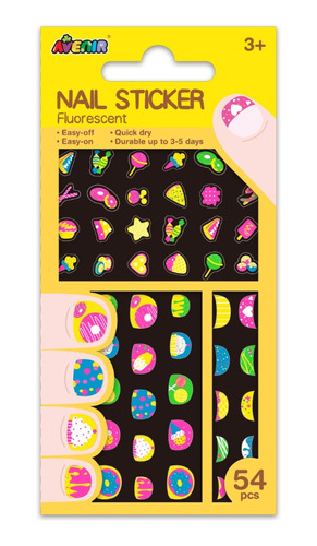 Stickers Para Uñas Fluorescentes 54 Pcs - Quo