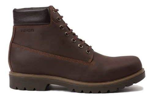 Bota Borcego  Hombre  Rustico Ringo - Marron Negro Cuero