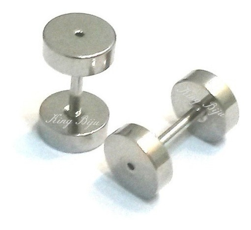 Alargadores Falsos Aço Inox 6mm Para Furo De Brinco 2 Unid.!