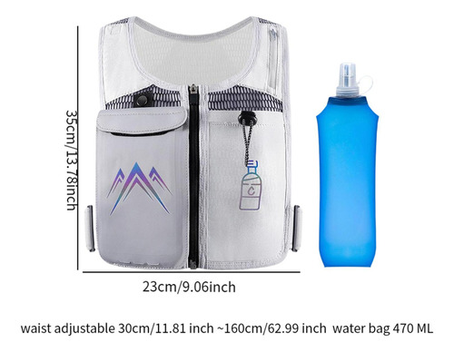 Chaleco De Hidratación, Mochila De Agua, Gris Con Botella