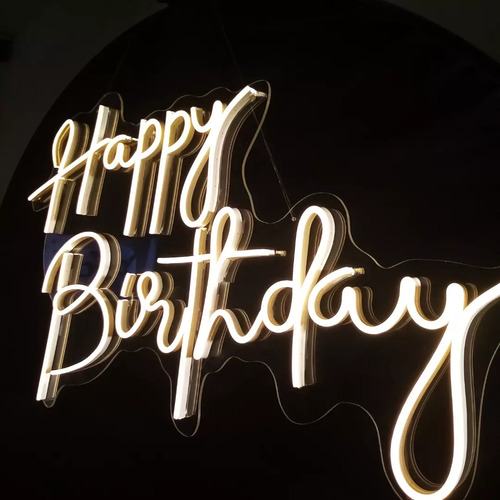 Cartel En Neon Led Happy Birthday 