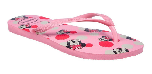 Chinelo Feminino Havaianas Slim Disney Minnie Rosa Macaron