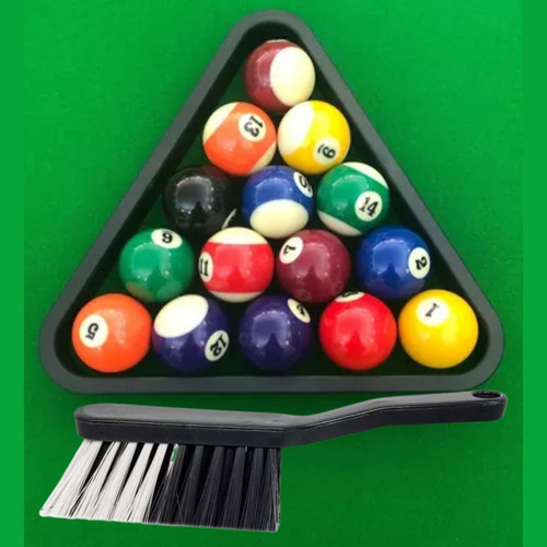 Triangulo Plástico E Escova Limpa Mesa Sinuca Bilhar Snooker