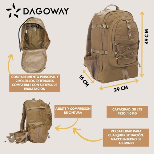 Mochila Táctica Kelty Map 3500 Asalto Resistente Y Funcional