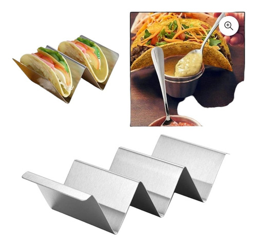 Bandeja Plato Soporte Taco Holders (3 Separaciones) Acero