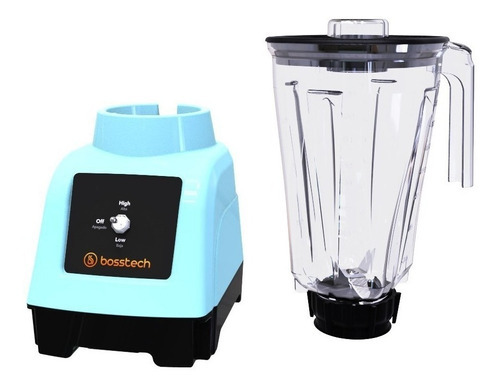 Licuadora 750w Plástico2l Tradicional 2v Bosstech B2 Celeste Color Azul Pastel