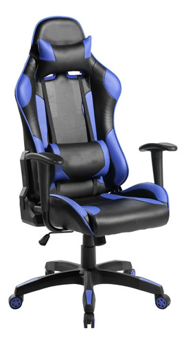 Silla Gamer Butaca Premium Silla De Escritorio Negra Y Azul