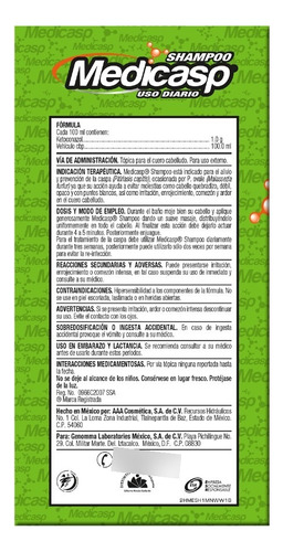 Shampoo Medicasp Antimicótico Anti Caspa 130 Ml