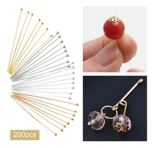 200 Peças De Pinos De Metal Descobertas De Cabeça De 25 Mm