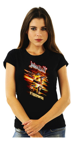 Polera Mujer Judas Priest Firepower Metal Impresión Directa