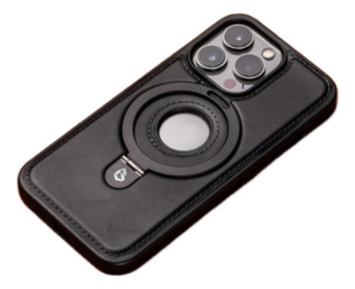 Funda For iPhone Magsafe De Cuero Lujo Con Soporte + Mica