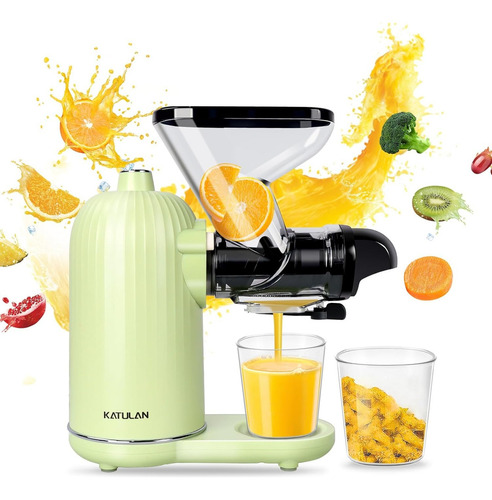 Extractor de jugos Katulan Masticación Lenta Exprimidor y Extractor verde claro 127V con accesorios