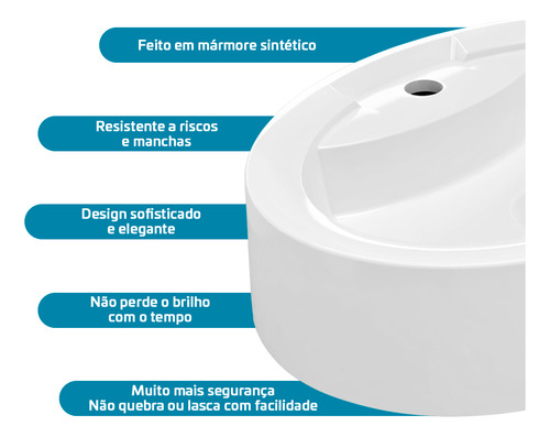 Cuba Pia de Apoio Oval 44x34cm Jade para Banheiro com Torneira e Válvula Cromada Beltempo