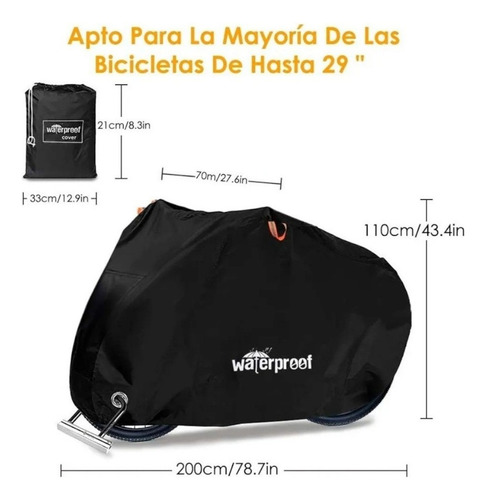 Funda De Bicicleta Impermeable Carpa Cobertor Con Elasticos