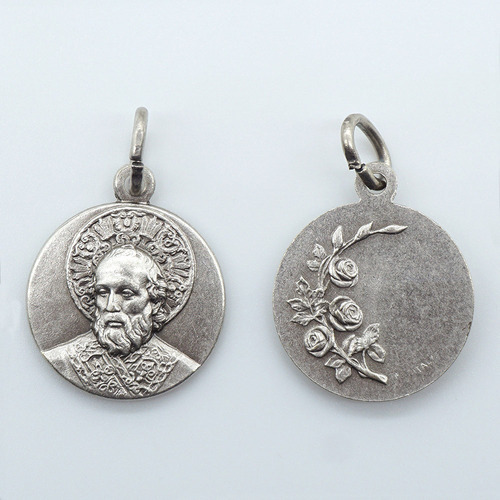 10 Medalla San Nicolas De Bari Dije Santo Souvenir 