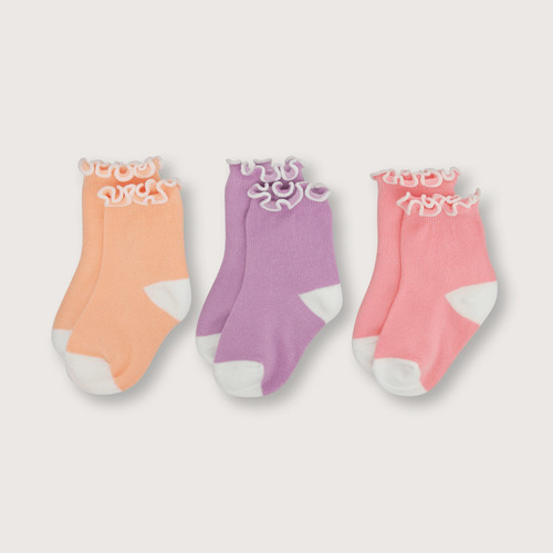 Calcetines Niña Frutas Pack 3 Damasco (6 Meses A 4 Años)