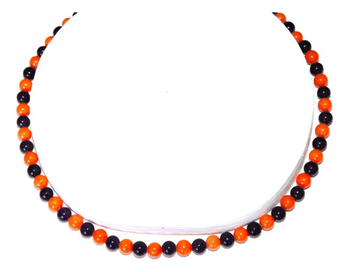 Set: Collar Pulsera Y Aretes Jade Naranja Y Morado 6 Mm