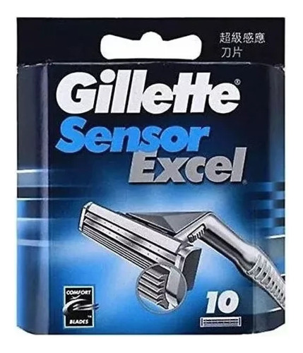 Cuchillas De Afeitar Gillette Sensor Excel - Paquete De 10