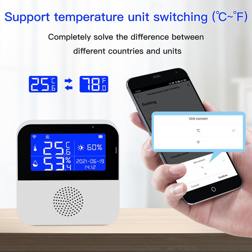 Sensores Inteligentes De Temperatura E Umidade Tuya Wifi