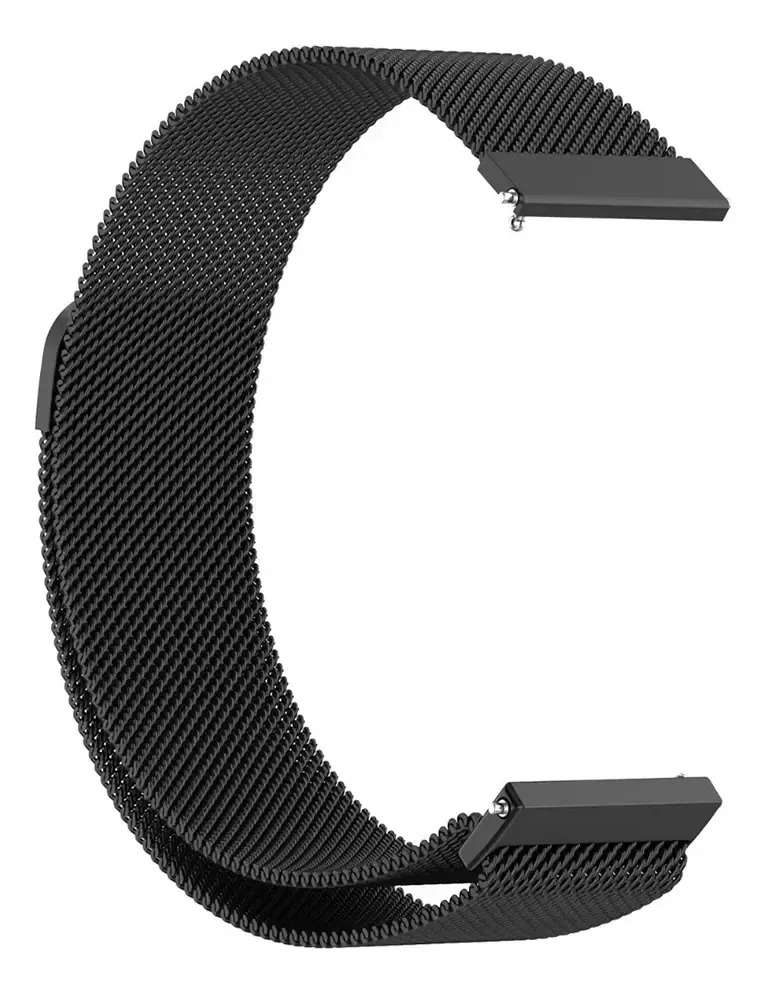Malha de metal para Amazfit Bip Gts Gtr 42 mm cor preta
