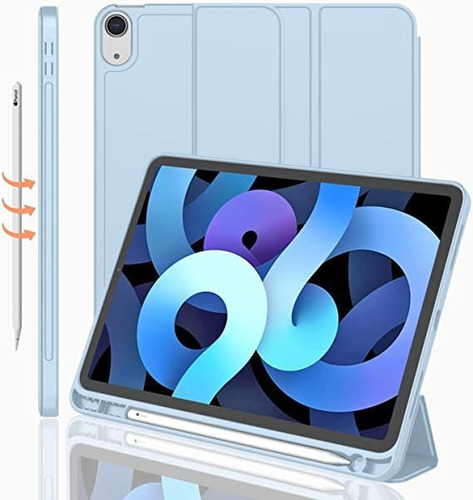 Funda Para iPad Gen 5ta/soporte Para Lapiz (azul Pastel)