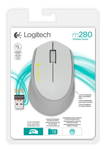 Mouse Logitech Sem Fio Cinza M280