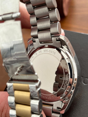 Reloj Michael Kors Original Dorado Y Plateado Mk-5976 Dorado Plateado Azul (Usado)