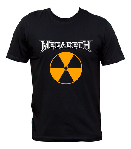 Remera Negra Megadeth Logo Thrash Metal Algodón Premium