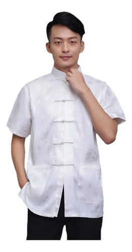 Camiseta Oriental De Manga Corta Tang Suit Hanfu, Abrigo De