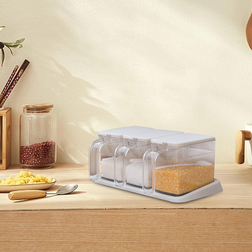 Caja Transparente Para Condimentos, Especias Con Tapa Y