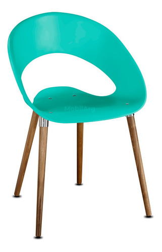 Imagen 1 de 8 de Silla De Comedor Nordica Patas De Madera Lustrada Maciza Plastico Inyectado One Wood