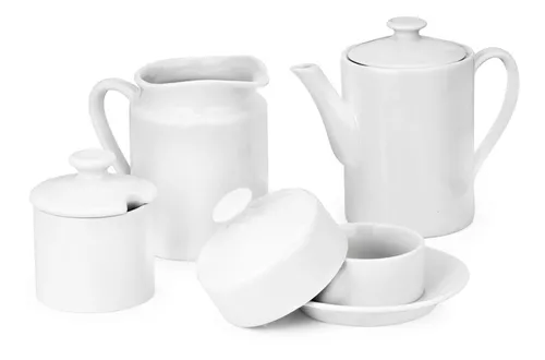 Garagem Colorida - Hora de relaxar! Jogo para Chá e café de porcelana  Schmidt filetada, linha Camicado. Bule para Chá Bule para café Leiteira  Açucareiro Mantegueira 11 jogos de xícaras para café