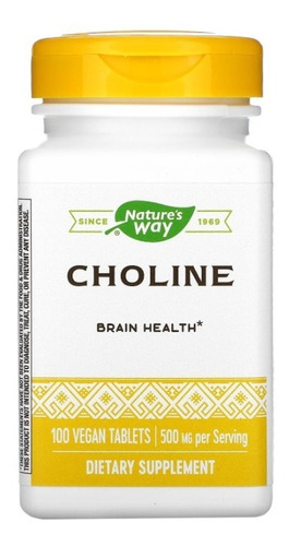 Choline - Colina 100 Tabs Veganas 500mg + Envio Gratis