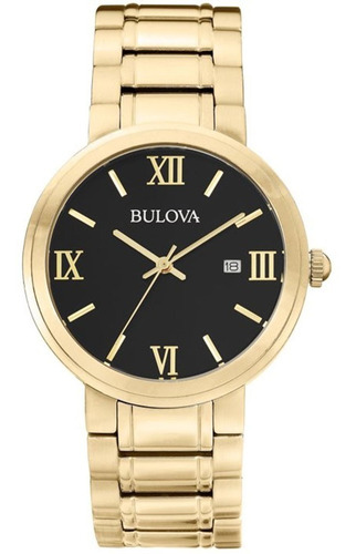 Relógio Bulova Dourado Análogo  Wb26146u Números Romanos