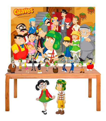 Kit Festa Chaves Display Duplo + Painel 150x100cm