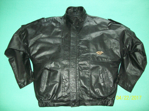 Chaqueta De Cuero Negro Para Caballero Talla 44