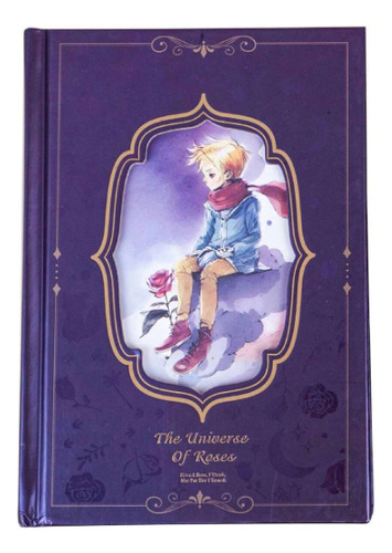 Libreta Cuaderno Francesa Principito Decorada Pasta Dura Morado