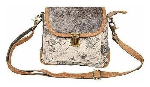 Myra Bag S1257 Bolsa De Lona Y Piel De Vaca Radiante