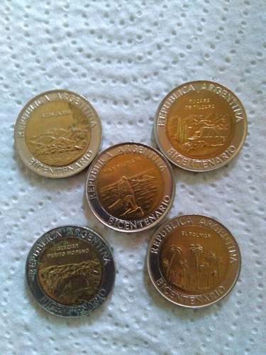 Lote Monedas Del Bicentenario,paisajes Argentinos 1 Peso