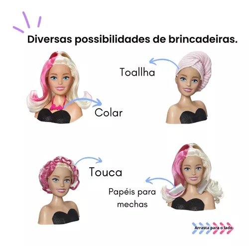 Kit De Bonecas Barbie Styling Hair Brincar De Cabeleireira