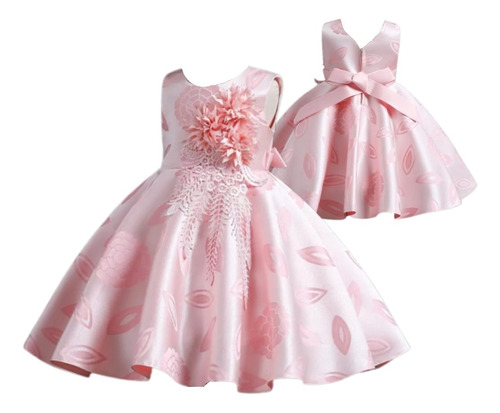 Vestido Princesa Flores Para Niña 2 A 12 Años Cod01