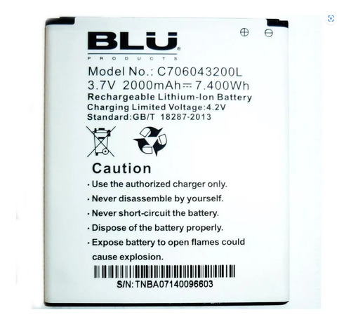 Pila Bateria Blu C70604320l Studio 5.0 Hd D532 D534 E/g