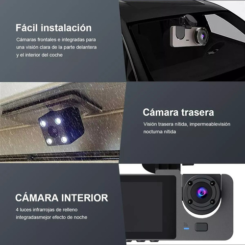 Yan Camara For Auto1080p Hd Dashcam 3pantalla Frente E